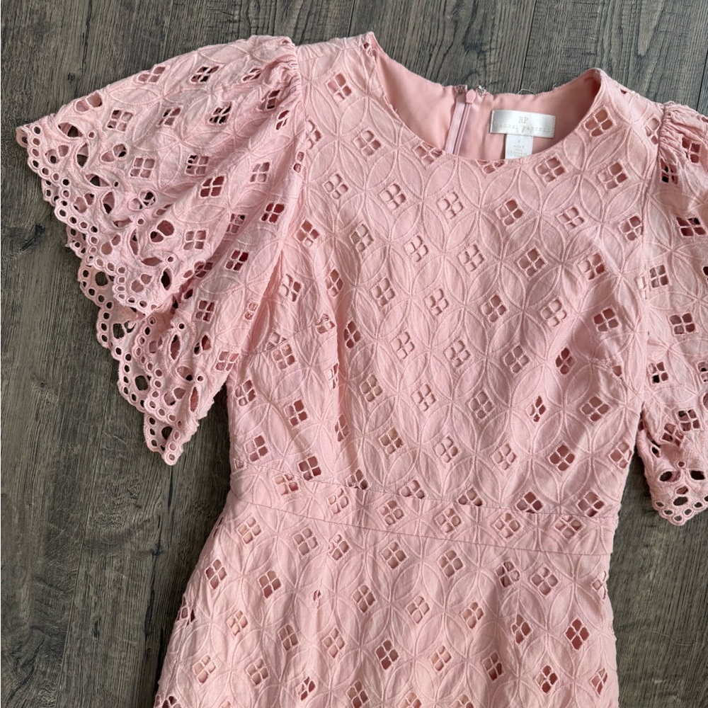 Rachel Parcell Eyelet Sheath Dress- Baby Pink- Size Small - Picture 5 of 6